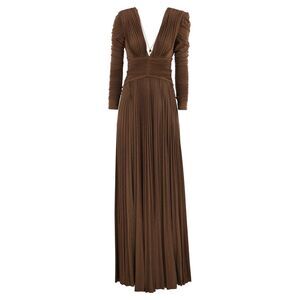 Elisabetta Franchi Women Red Carpet Dress In Lurex Jersey With Necklace